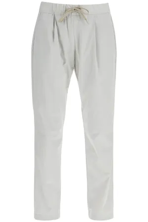 Beige High-waisted Slim Fit Ankle Pants