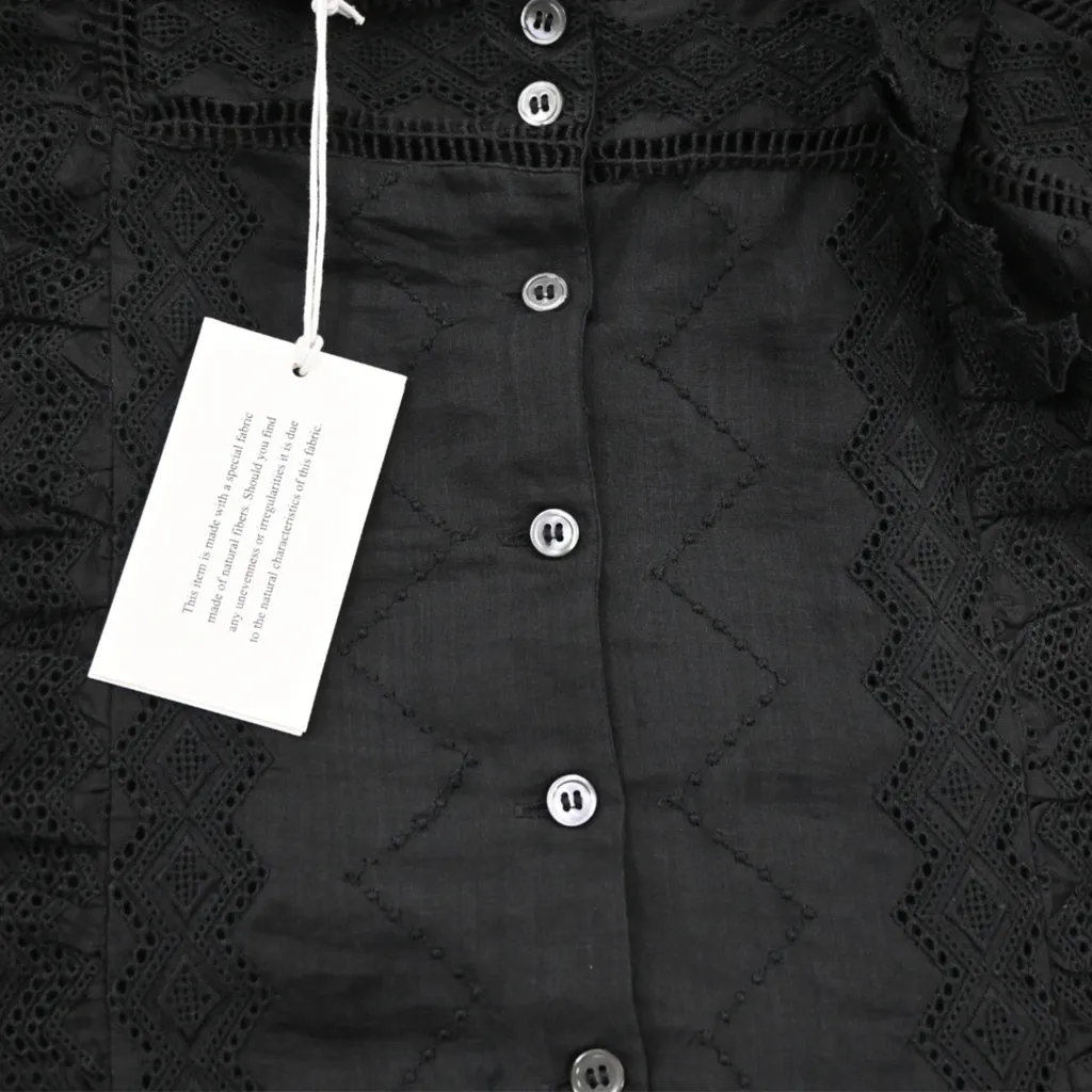 Black Katie Lace Embroidered Top