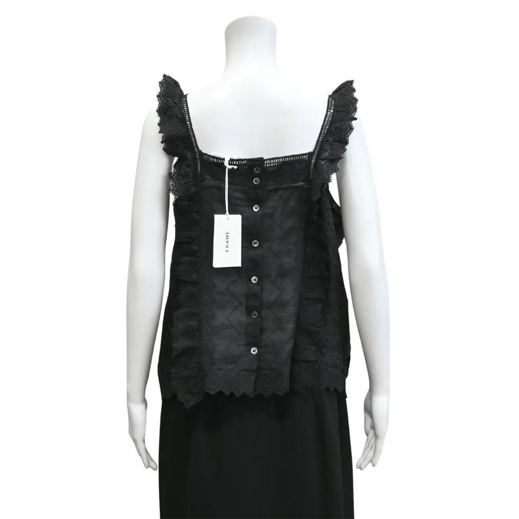 Black Katie Lace Embroidered Top