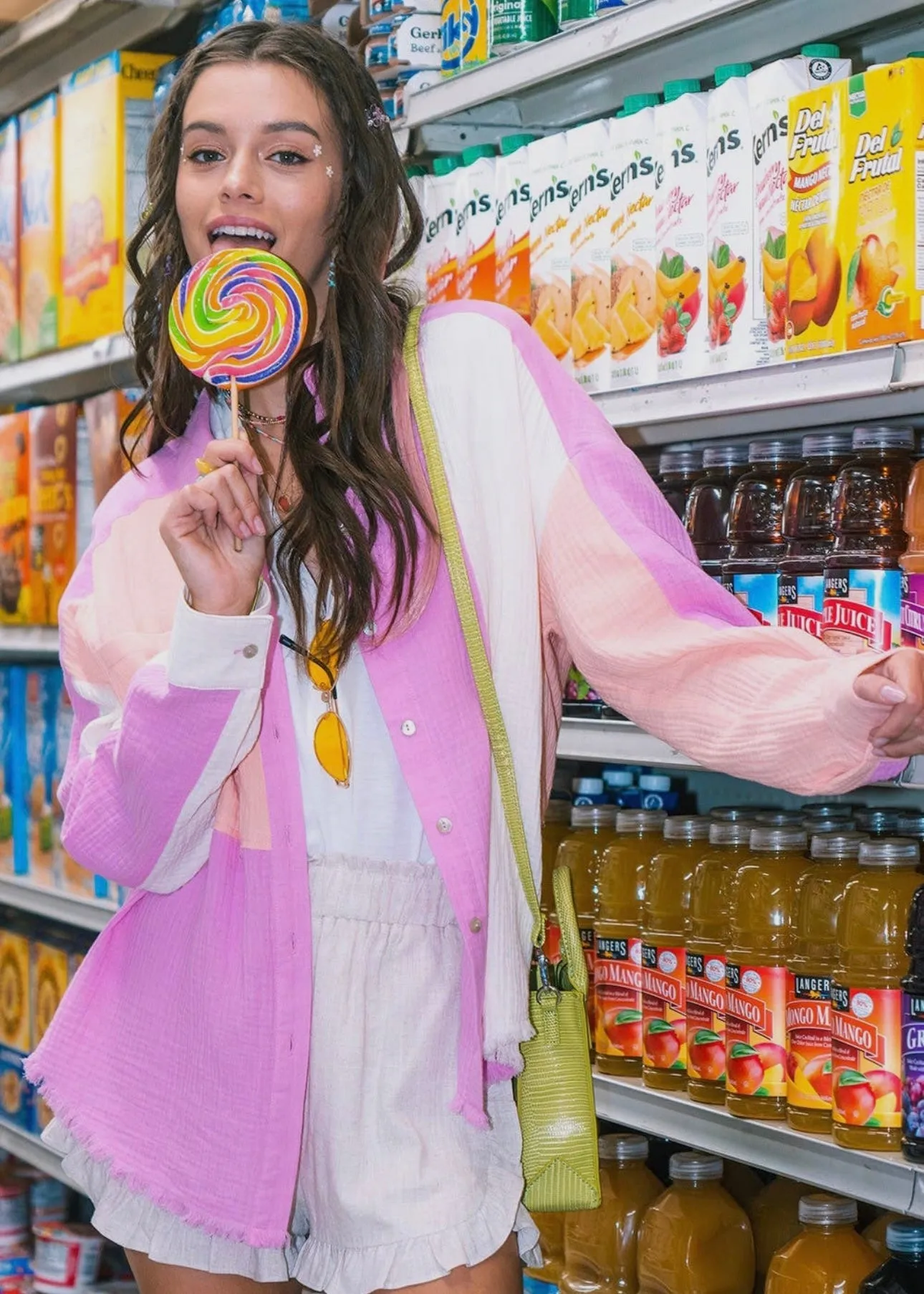 Block Party Color Blocked Button Down Shirt