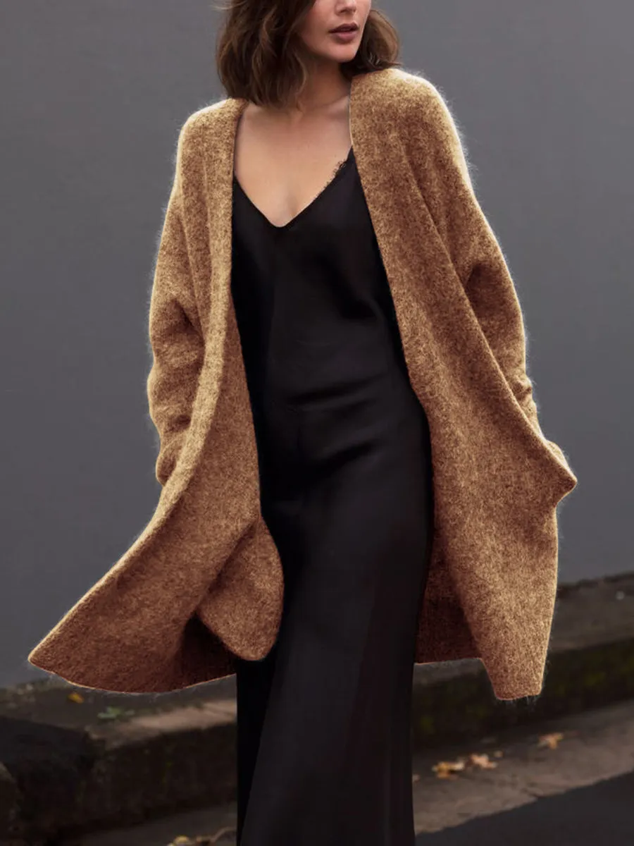 Fashion Casual Solid Color Sweater Cardigan