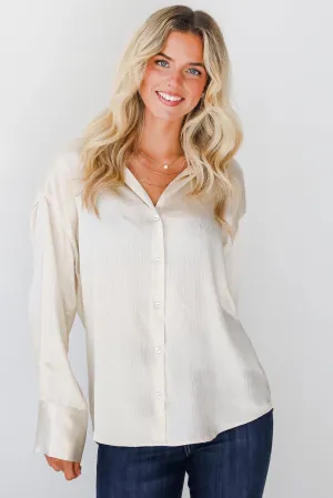 FINAL SALE - Pristine Luxury Satin Button-Up Blouse