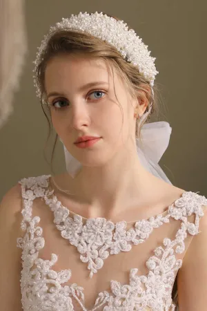 Glamorous White Pearl Bridal Headband