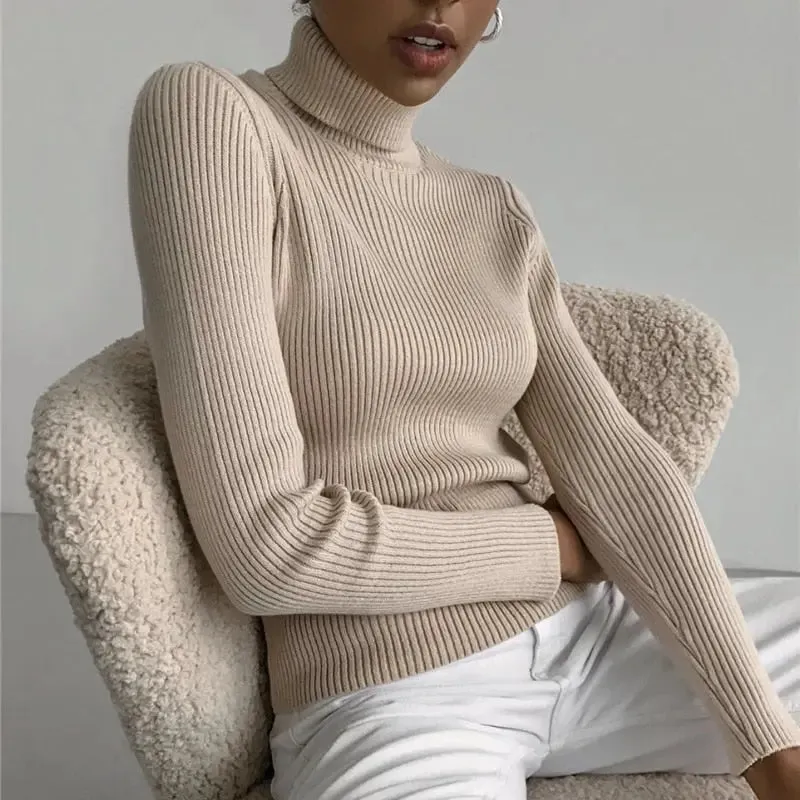 Knitted High Neck Full Sleeves Pullover
