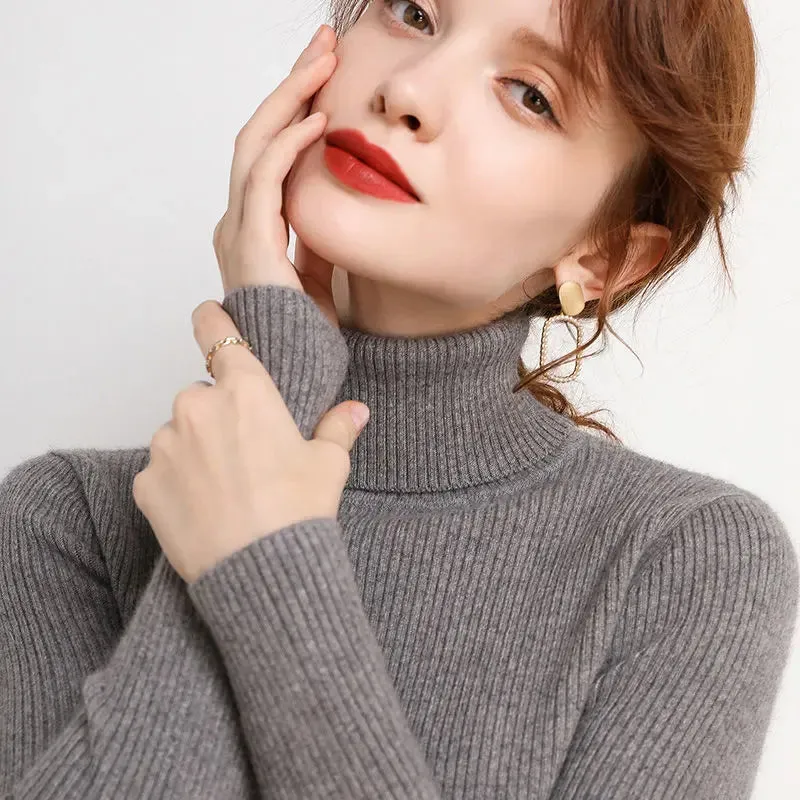 Knitted High Neck Full Sleeves Pullover