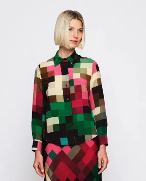 MIRTO 1956 - MULTICOLOR SILK PLAID BLOUSE