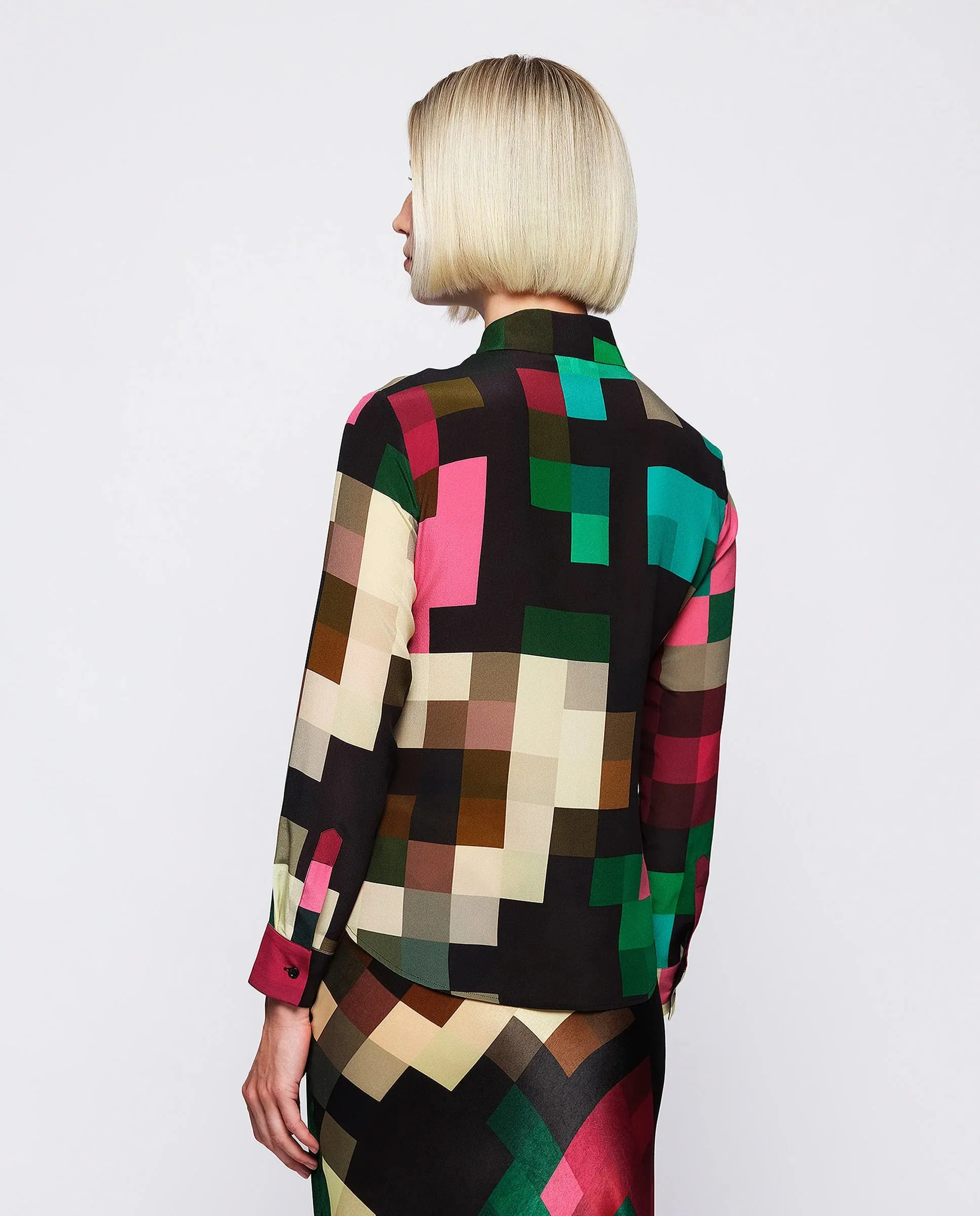 MIRTO 1956 - MULTICOLOR SILK PLAID BLOUSE