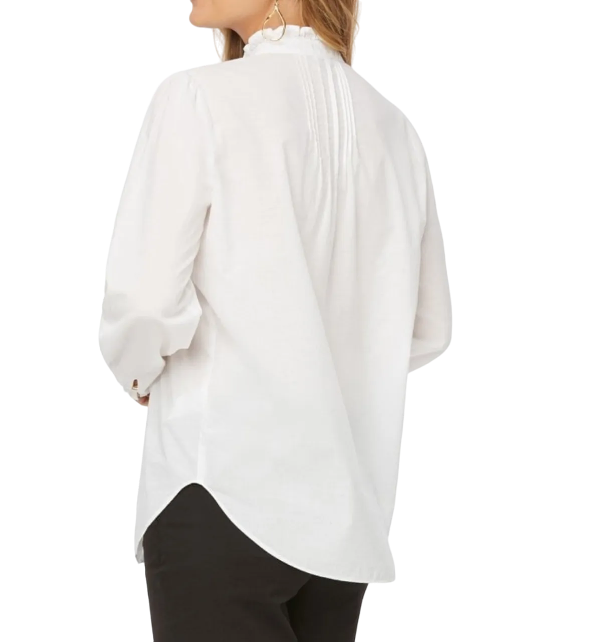 NYDJ White cotton classic Pintuck Blouse  UK S