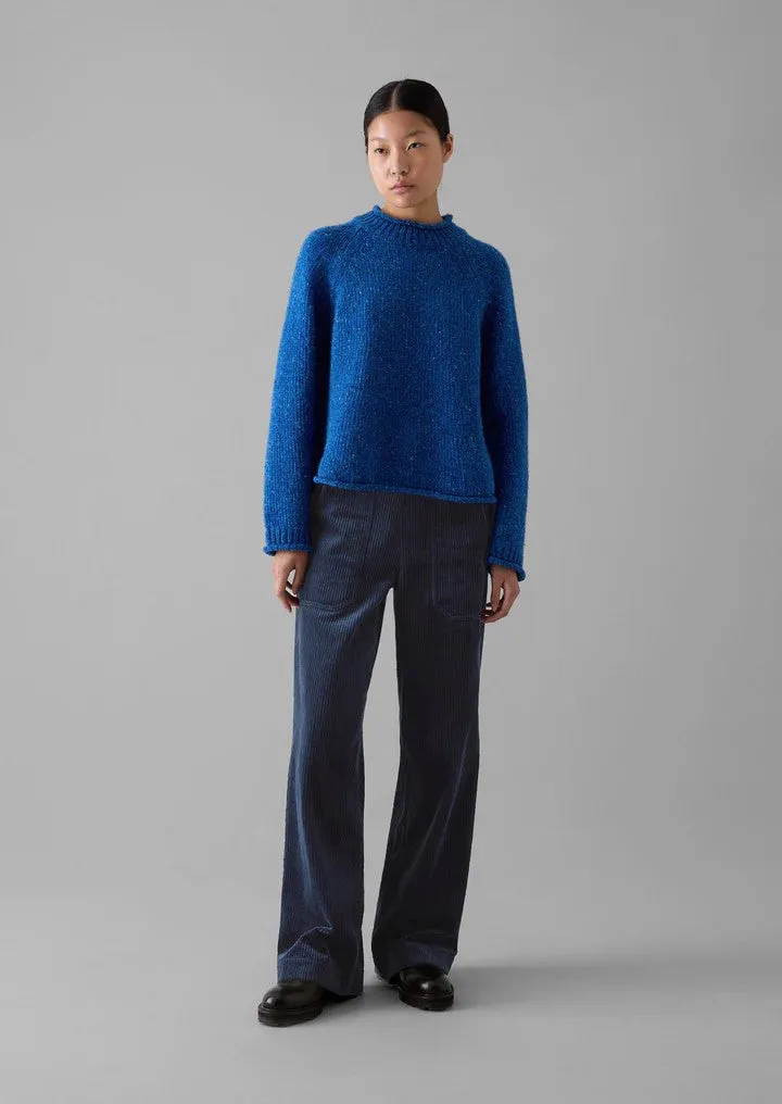 Orla Donegal Wool Easy Sweater in Neptune Blue