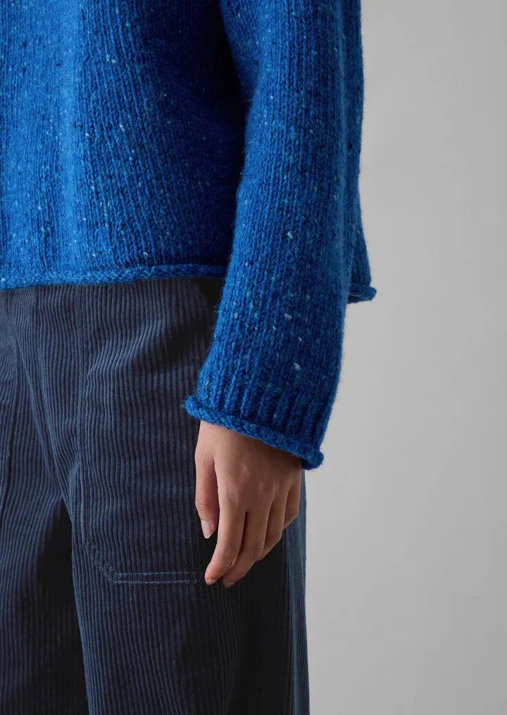 Orla Donegal Wool Easy Sweater in Neptune Blue