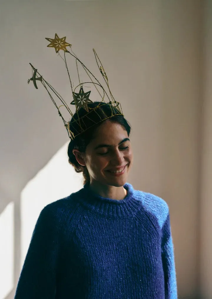 Orla Donegal Wool Easy Sweater in Neptune Blue