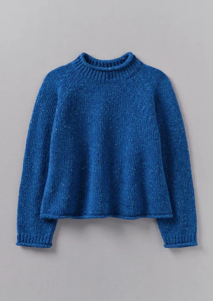 Orla Donegal Wool Easy Sweater in Neptune Blue
