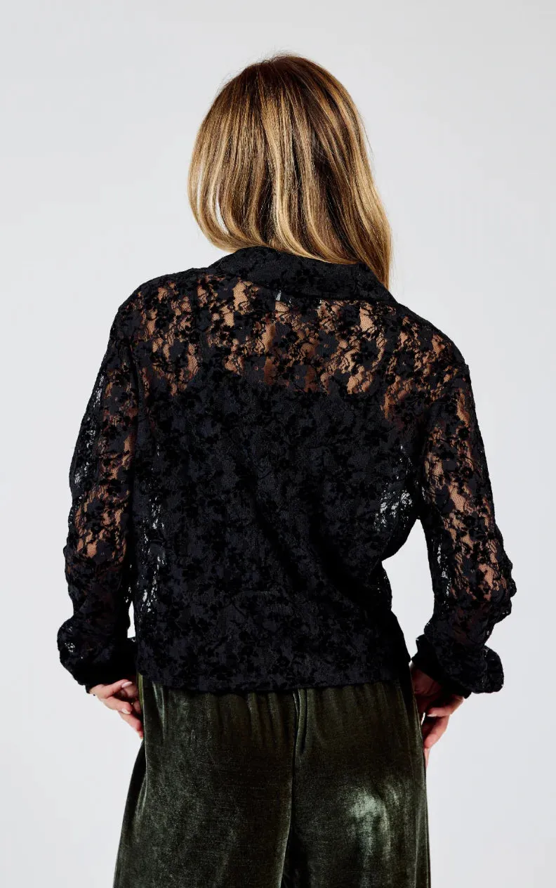 Sadie and Sage - At Dusk Velvet Lace Shirt