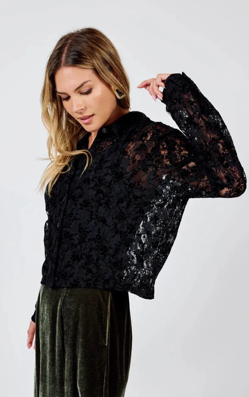 Sadie and Sage - At Dusk Velvet Lace Shirt