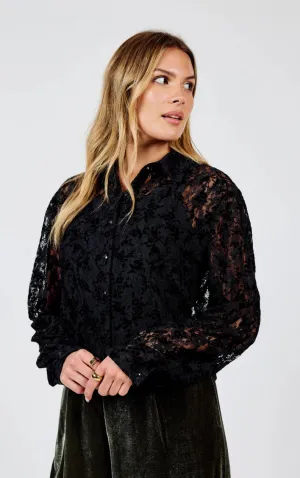Sadie and Sage - At Dusk Velvet Lace Shirt