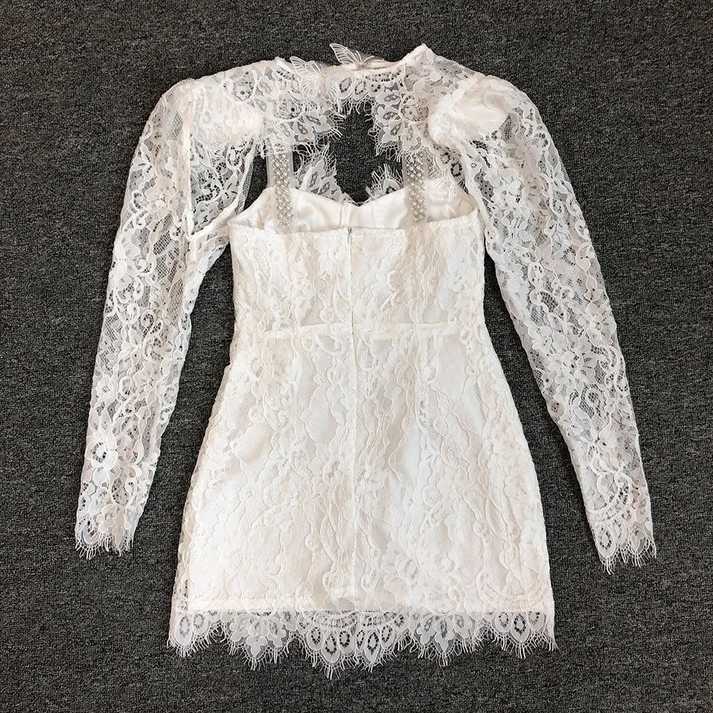 Trend4us Women’s White Lace Mini Dress