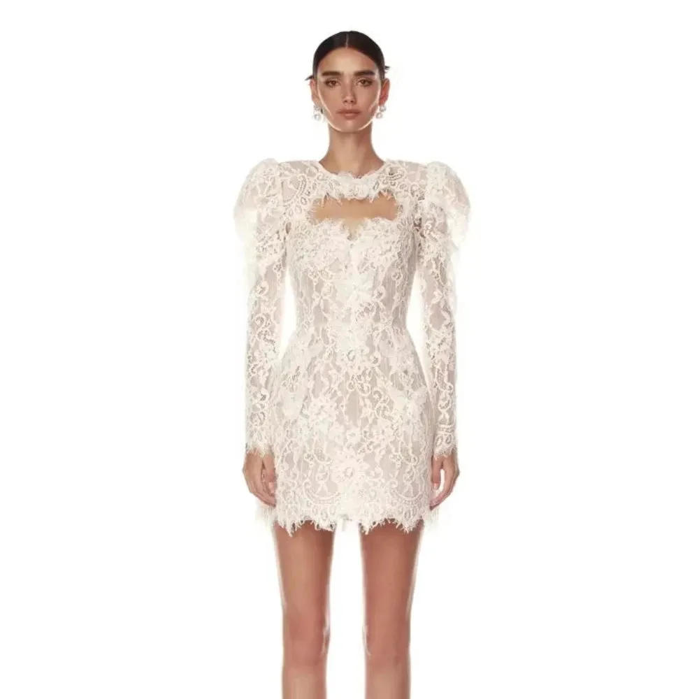 Trend4us Women’s White Lace Mini Dress
