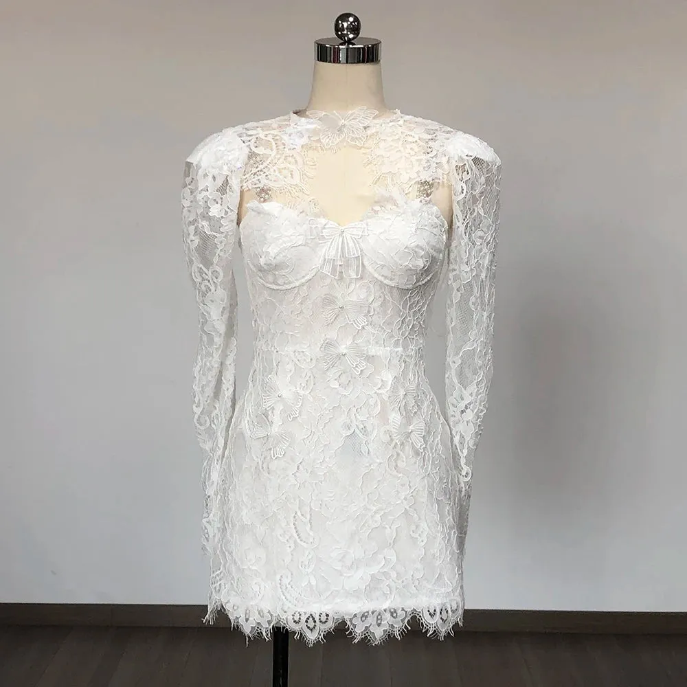 Trend4us Women’s White Lace Mini Dress