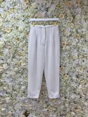 White Ankle Trouser Pants