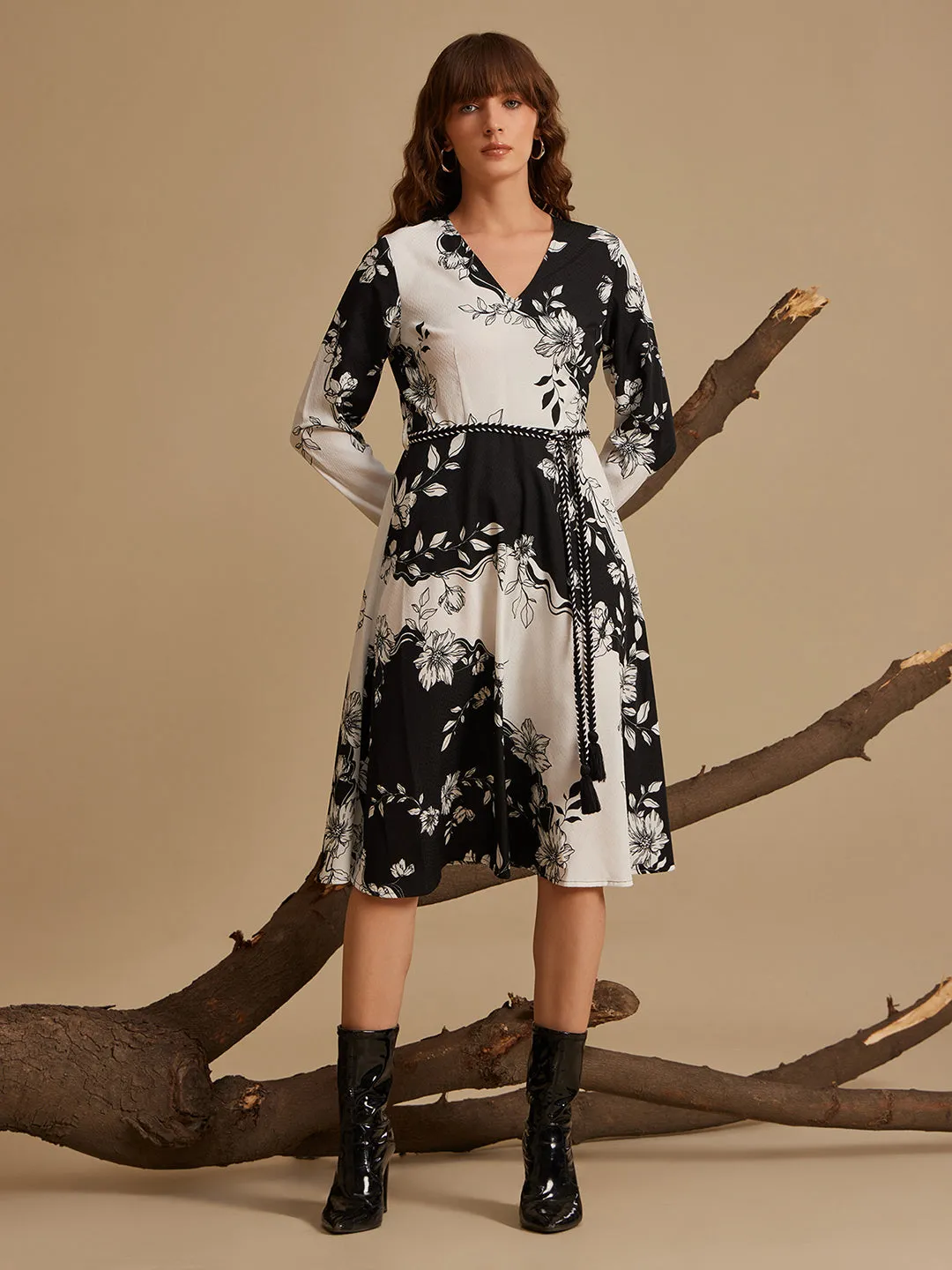 Whitney Printed Midi Dress